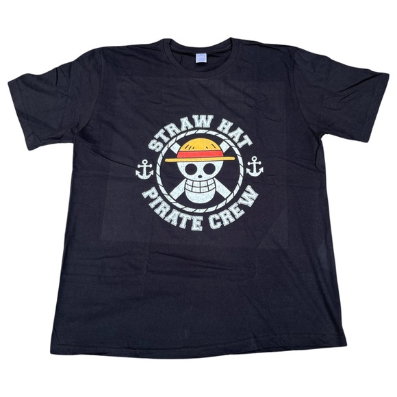 One Piece Straw Hat Pirate Crew Logo Anime Unisex Black Shirt S-XXL - Picture 1 of 1